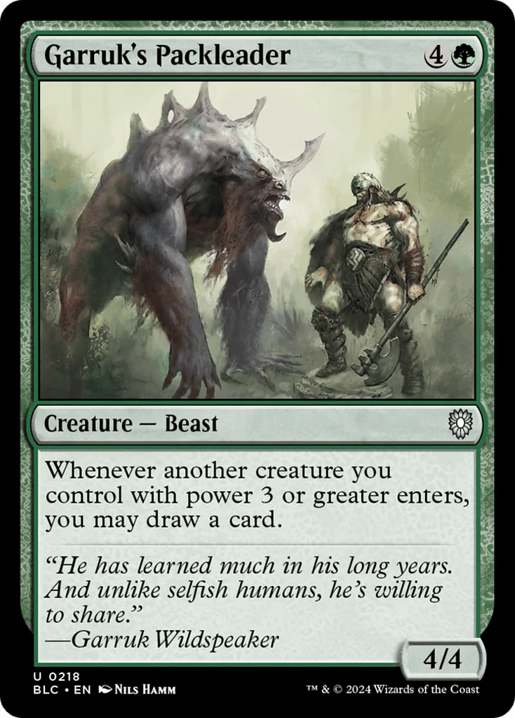 Garruk's Packleader · Bloomburrow Commander