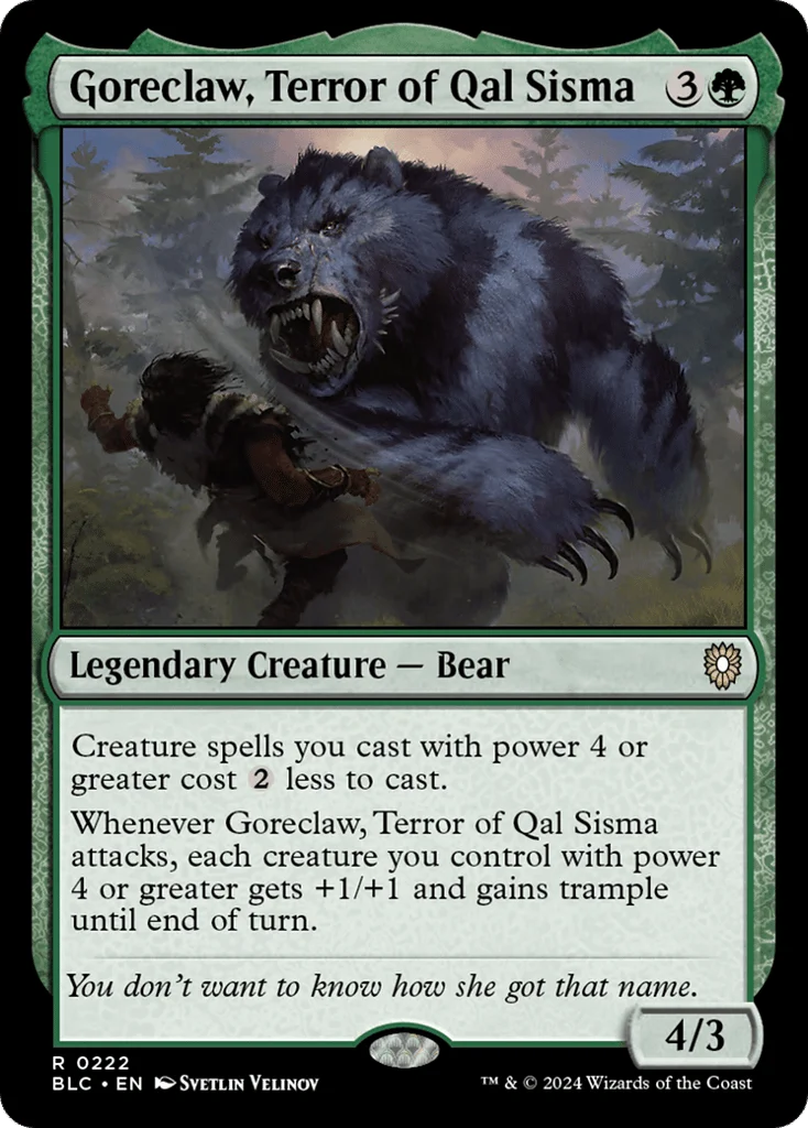 Goreclaw, Terror of Qal Sisma · Bloomburrow Commander