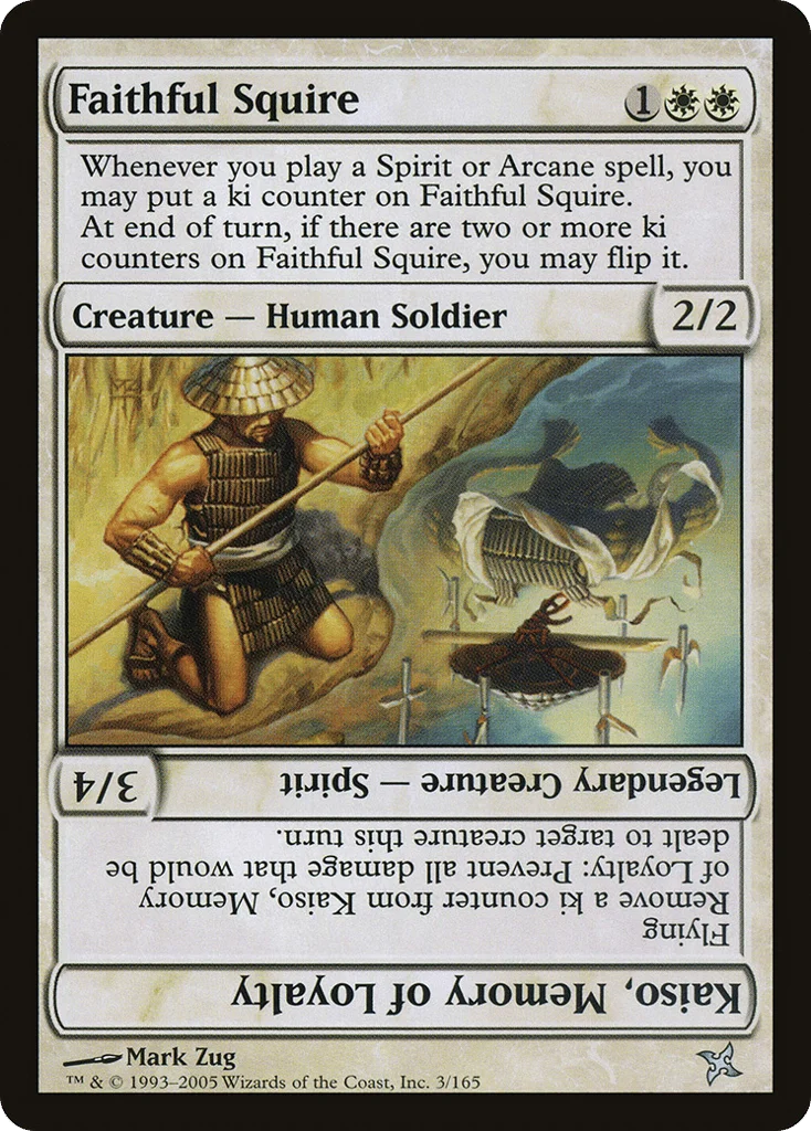 Faithful Squire // Kaiso, Memory of Loyalty · Betrayers of Kamigawa