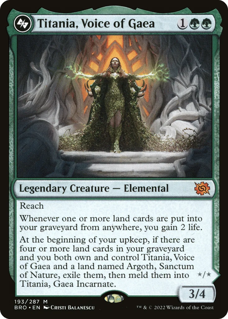 Titania, Voice of Gaea // Titania, Gaea Incarnate · The Brothers' War