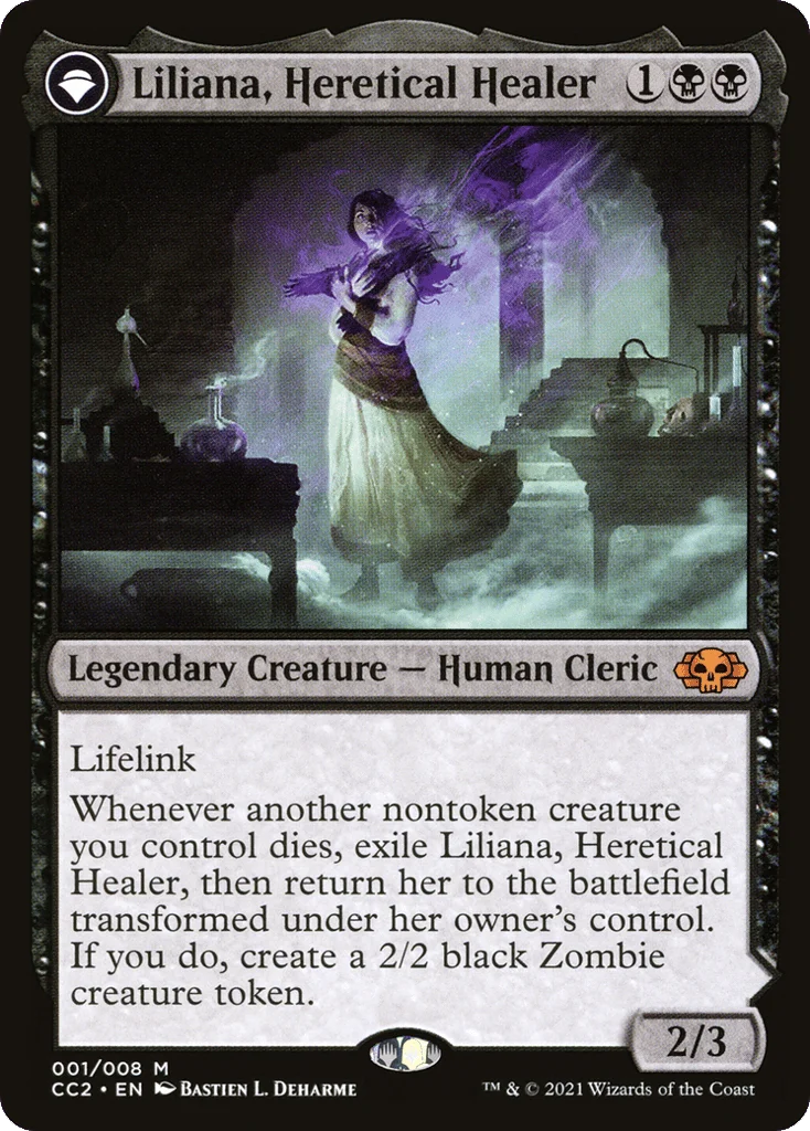 Liliana, Heretical Healer // Liliana, Defiant Necromancer · Commander Collection: Black