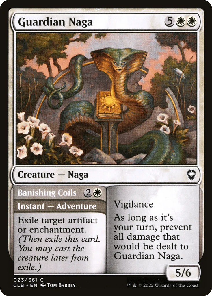 Guardian Naga // Banishing Coils · Commander Legends: Battle for Baldur's Gate