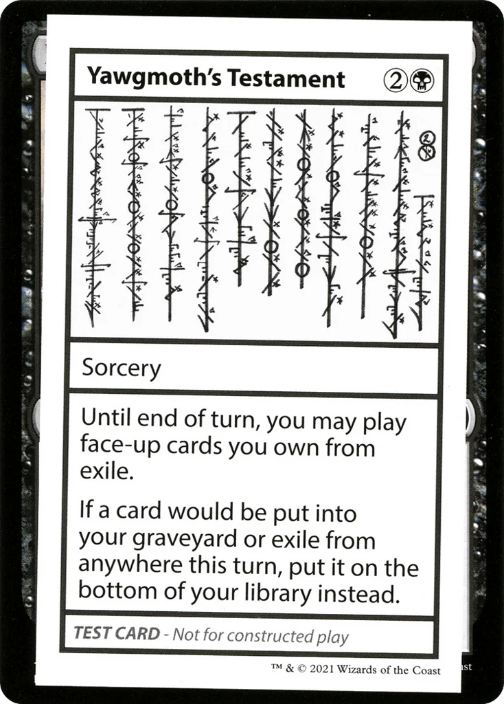 Yawgmoth's Testament · Mystery Booster Playtest Cards 2021