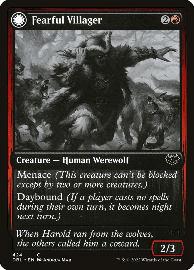Fearful Villager // Fearsome Werewolf · Innistrad: Double Feature