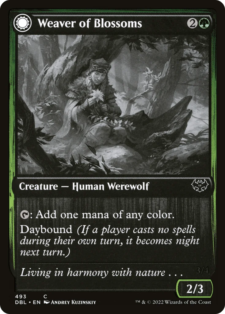 Weaver of Blossoms // Blossom-Clad Werewolf · Innistrad: Double Feature