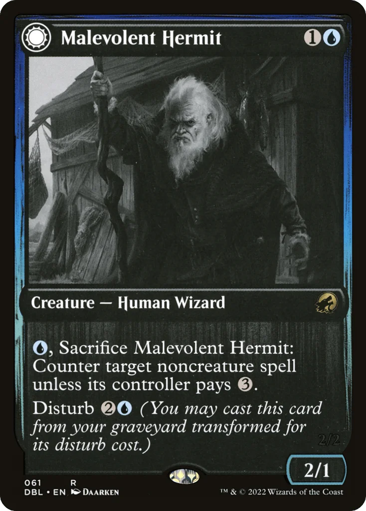 Malevolent Hermit // Benevolent Geist · Innistrad: Double Feature
