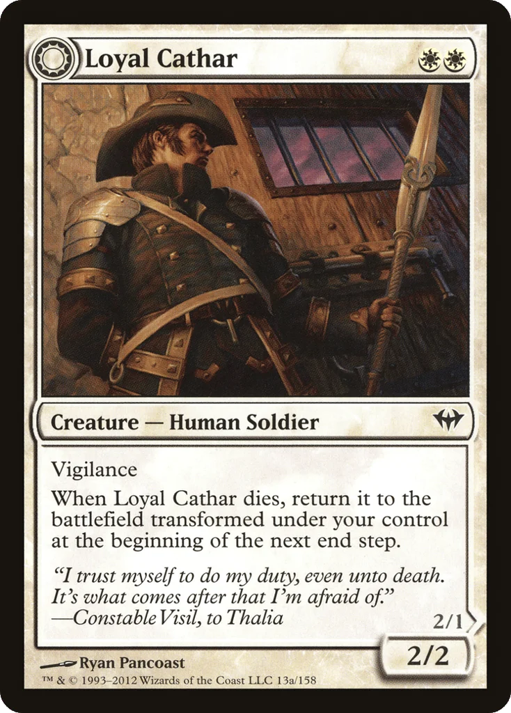 Loyal Cathar // Unhallowed Cathar · Dark Ascension