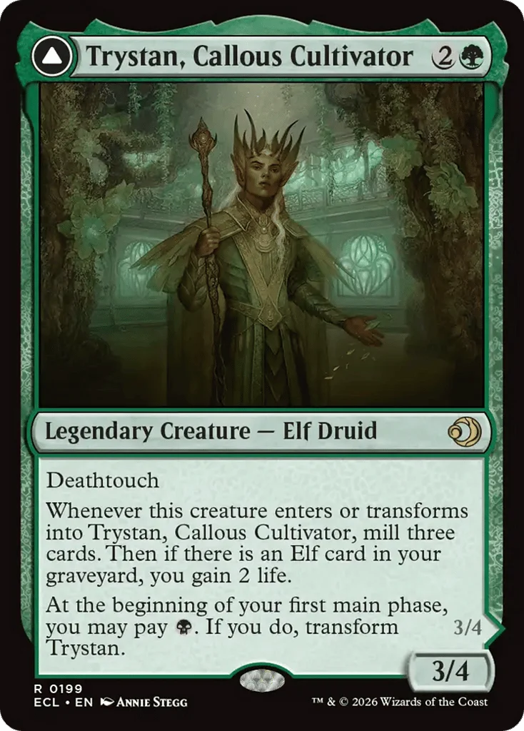 Trystan, Callous Cultivator // Trystan, Penitent Culler · Lorwyn Eclipsed