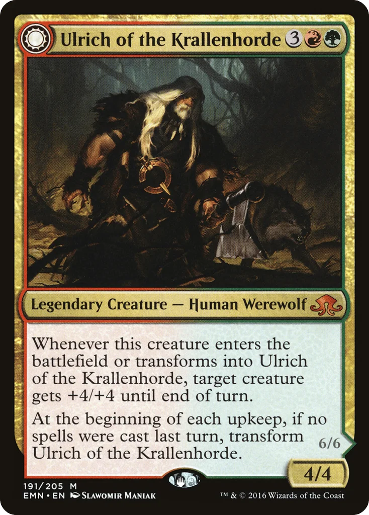 Ulrich of the Krallenhorde // Ulrich, Uncontested Alpha · Eldritch Moon