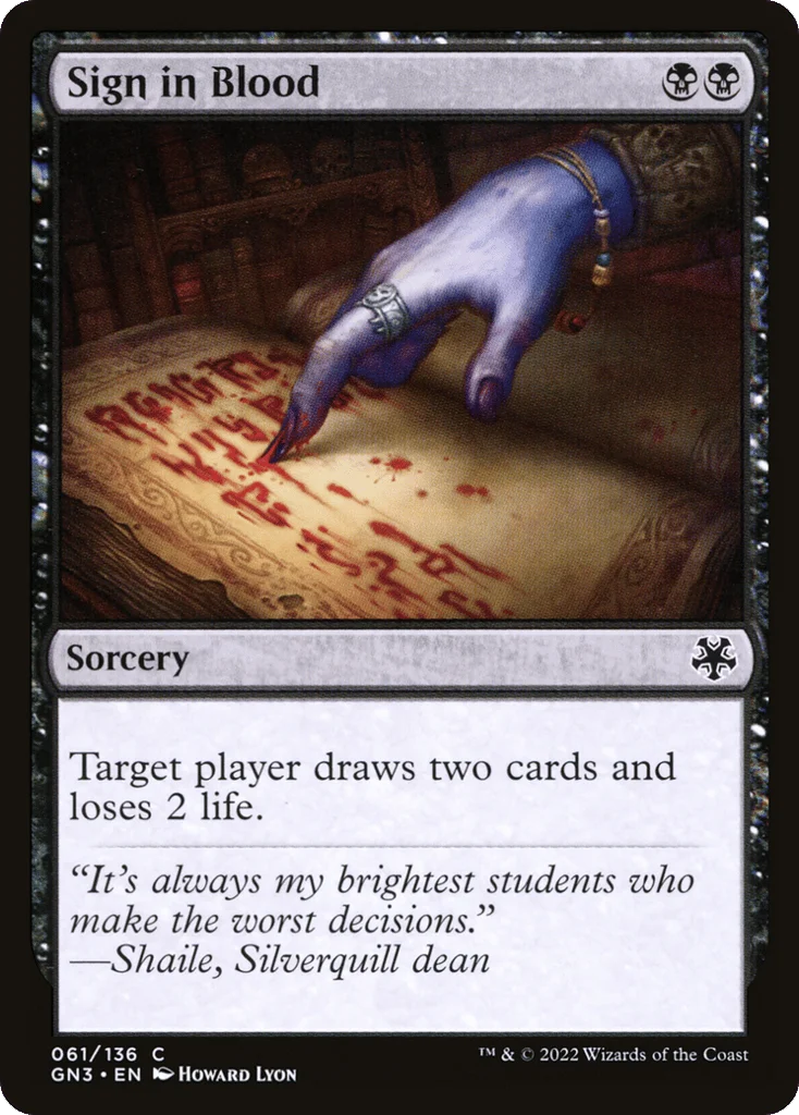Sign in Blood · Game Night: Free-for-All