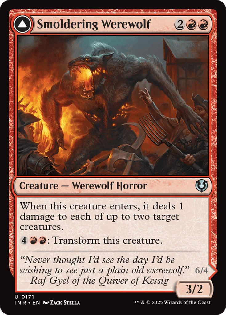 Smoldering Werewolf // Erupting Dreadwolf · Innistrad Remastered