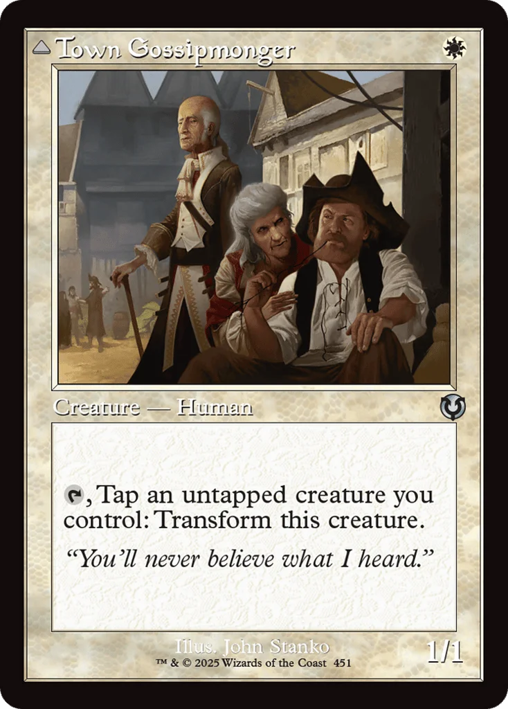 Town Gossipmonger // Incited Rabble · Innistrad Remastered