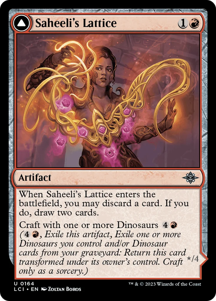 Saheeli's Lattice // Mastercraft Raptor · The Lost Caverns of Ixalan