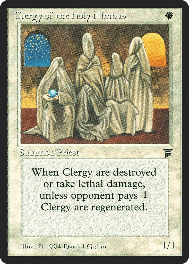 Clergy of the Holy Nimbus · Legends