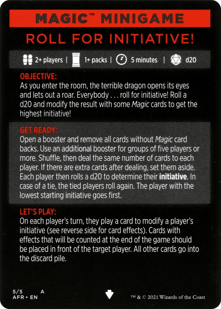 Roll for Initiative // Roll for Initiative (cont'd) · Adventures in the Forgotten Realms Minigames