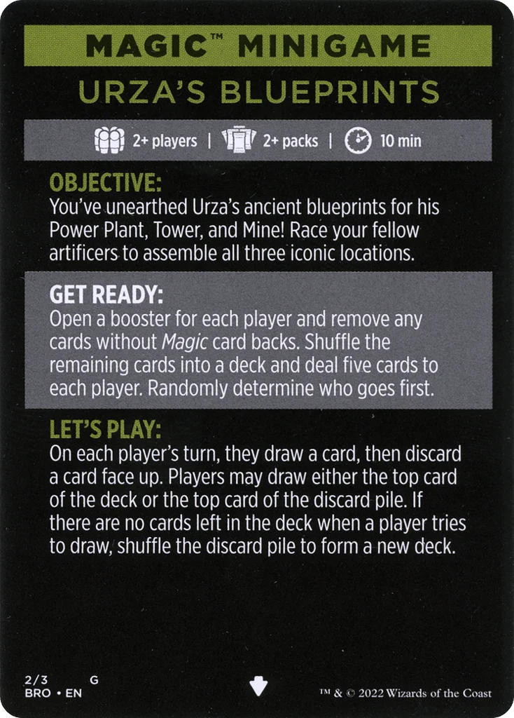 Urza's Blueprints (minigame) // Urza's Blueprints (cont'd) · The Brothers' War Minigames
