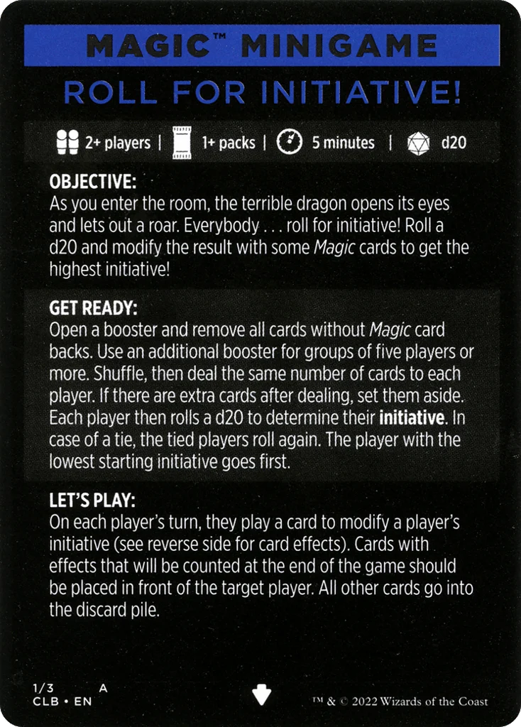 Roll for Initiative // Roll for Initiative (cont'd) · Commander Legends: Battle for Baldur's Gate Minigames