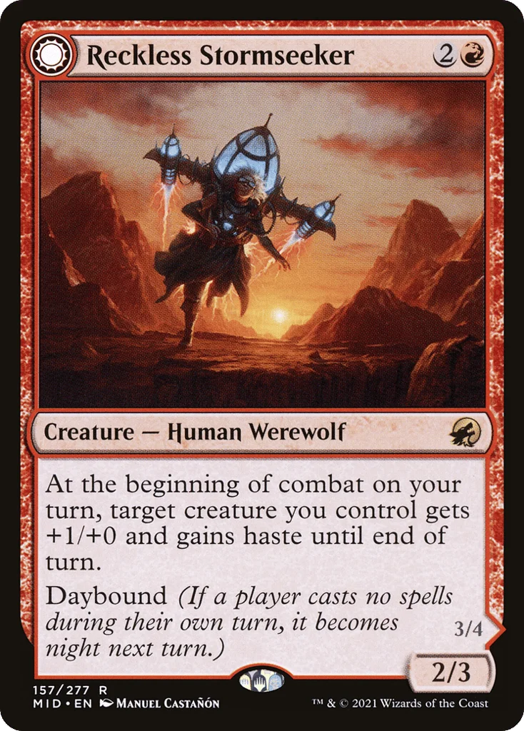 Reckless Stormseeker // Storm-Charged Slasher · Innistrad: Midnight Hunt
