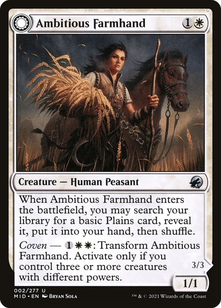 Ambitious Farmhand // Seasoned Cathar · Innistrad: Midnight Hunt