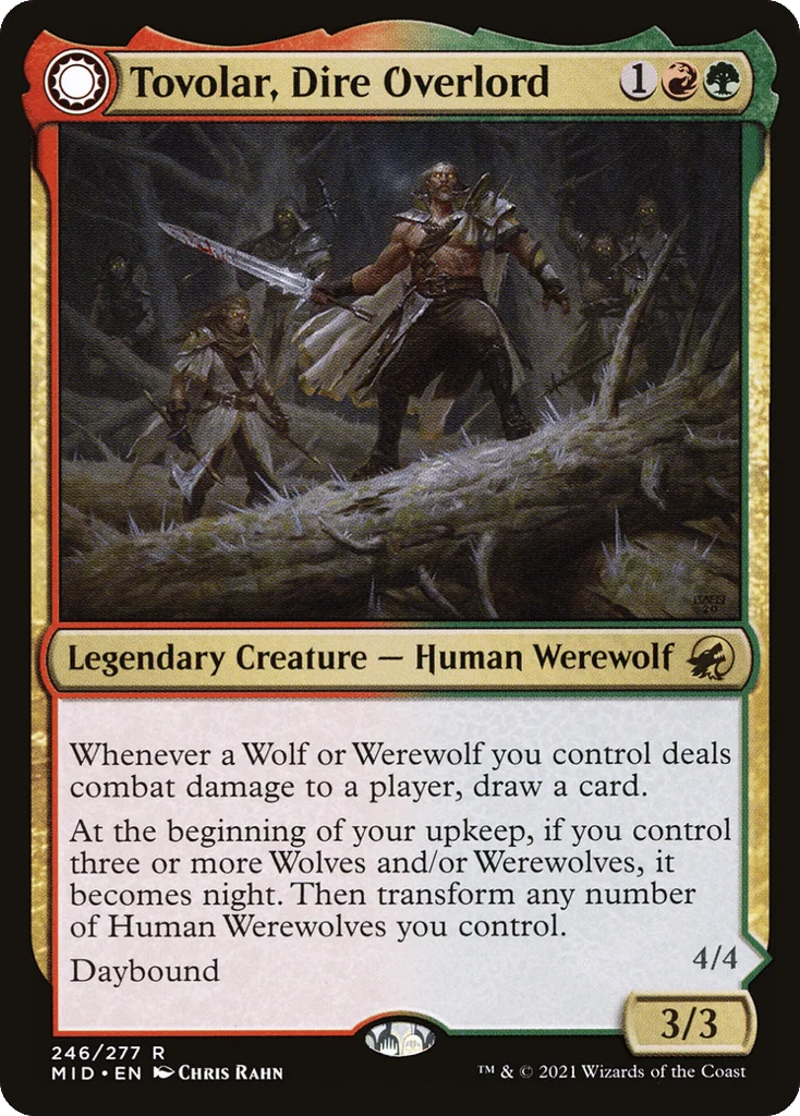 Tovolar, Dire Overlord // Tovolar, the Midnight Scourge · Innistrad: Midnight Hunt
