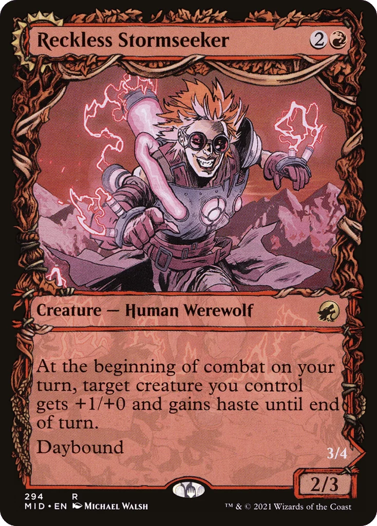 Reckless Stormseeker // Storm-Charged Slasher · Innistrad: Midnight Hunt