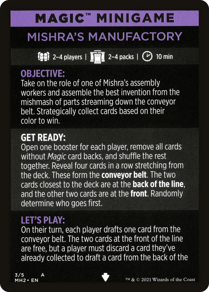 Mishra's Manufactory // Mishra's Manufactory (cont'd) · Modern Horizons 2 Minigames