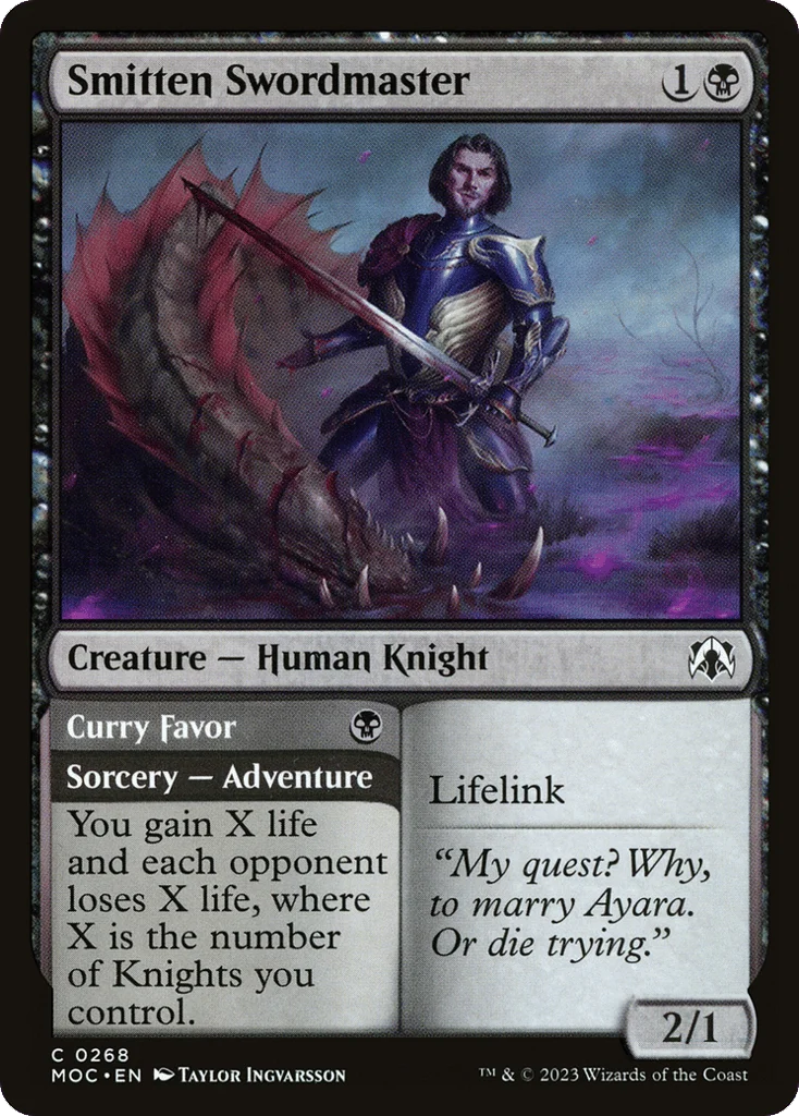 Smitten Swordmaster // Curry Favor · March of the Machine Commander