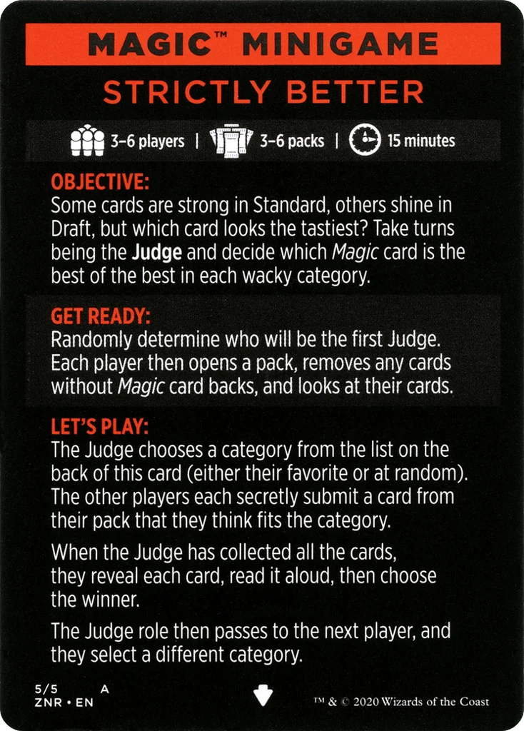 Strictly Better // Strictly Better (cont'd) · Zendikar Rising Minigames