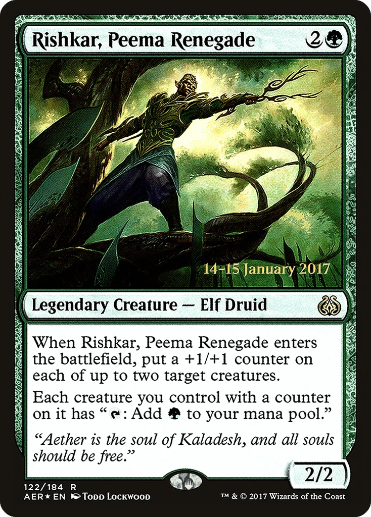 Rishkar, Peema Renegade · Aether Revolt Promos