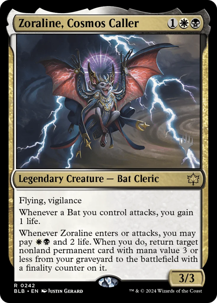 Zoraline, Cosmos Caller · Bloomburrow Promos