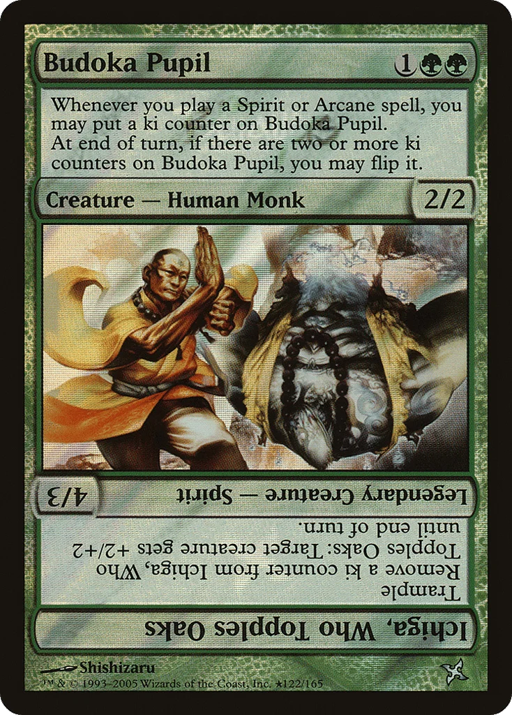 Budoka Pupil // Ichiga, Who Topples Oaks · Betrayers of Kamigawa Promos