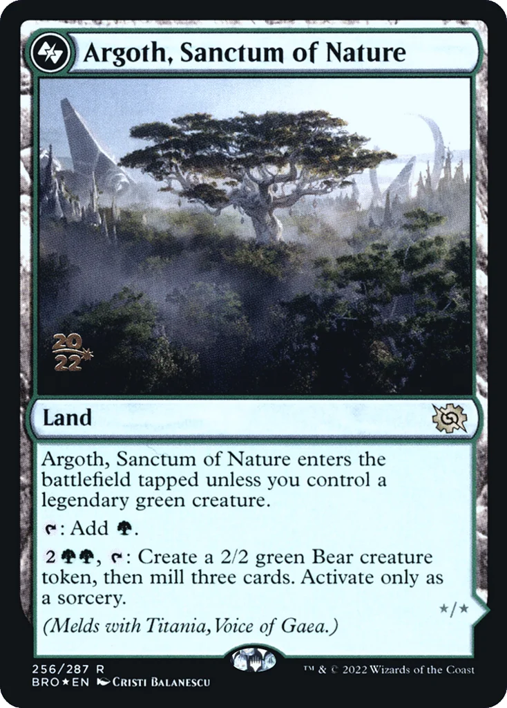 Argoth, Sanctum of Nature // Titania, Gaea Incarnate · The Brothers' War Promos
