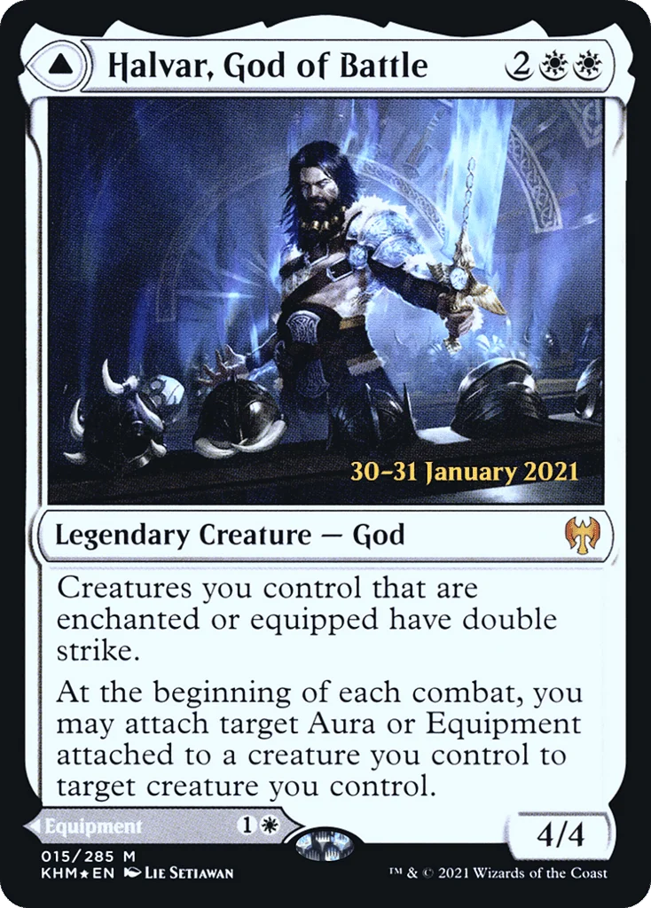 Halvar, God of Battle // Sword of the Realms · Kaldheim Promos