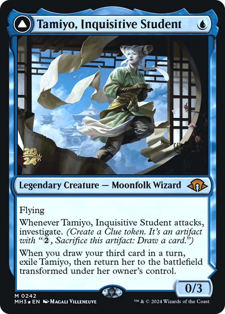 Tamiyo, Inquisitive Student // Tamiyo, Seasoned Scholar · Modern Horizons 3 Promos