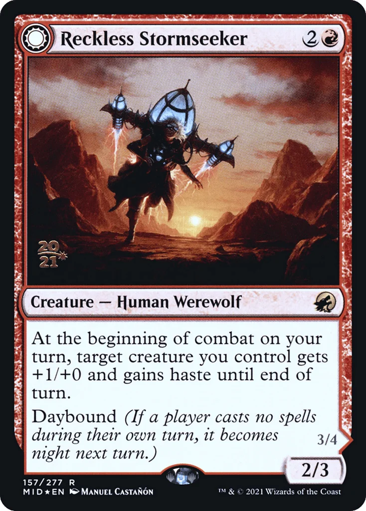 Reckless Stormseeker // Storm-Charged Slasher · Innistrad: Midnight Hunt Promos