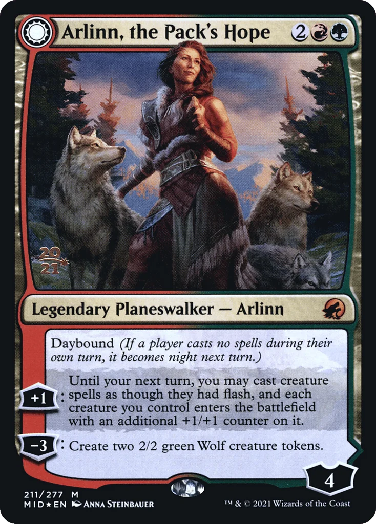 Arlinn, the Pack's Hope // Arlinn, the Moon's Fury · Innistrad: Midnight Hunt Promos