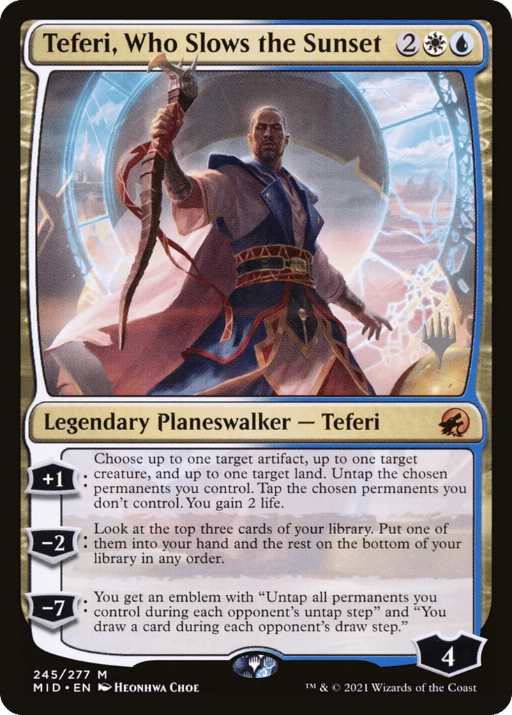 Teferi, Who Slows the Sunset · Innistrad: Midnight Hunt Promos