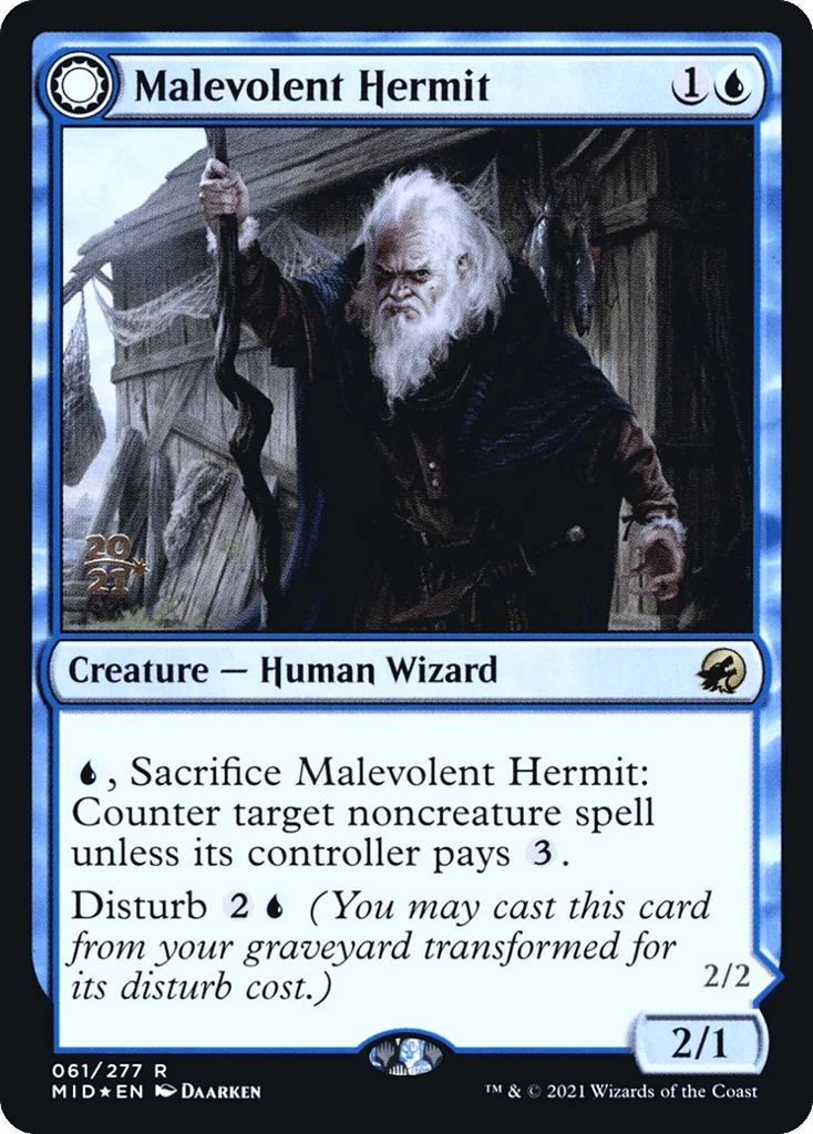 Malevolent Hermit // Benevolent Geist · Innistrad: Midnight Hunt Promos