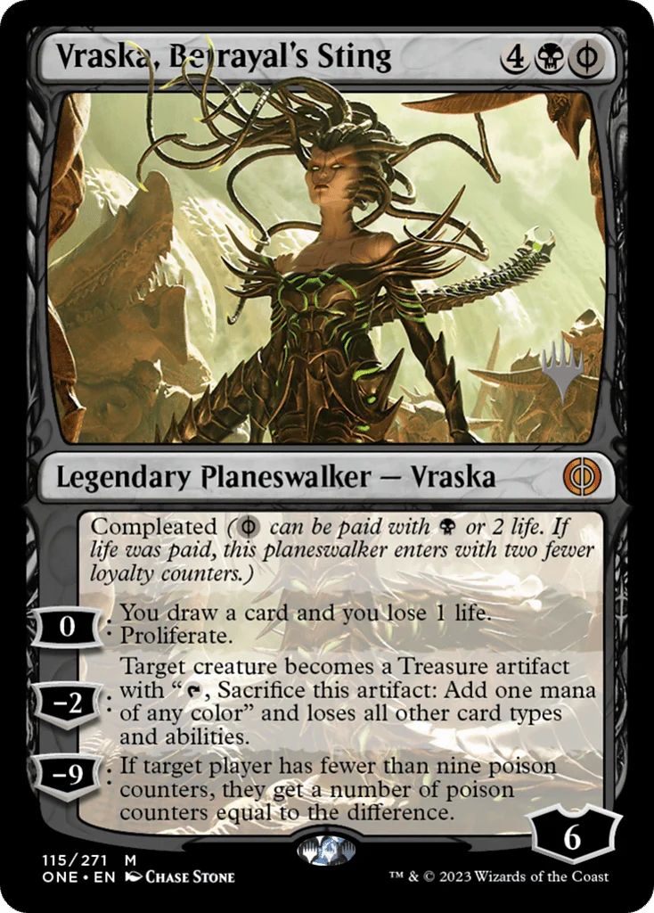 Vraska, Betrayal's Sting · Phyrexia: All Will Be One Promos