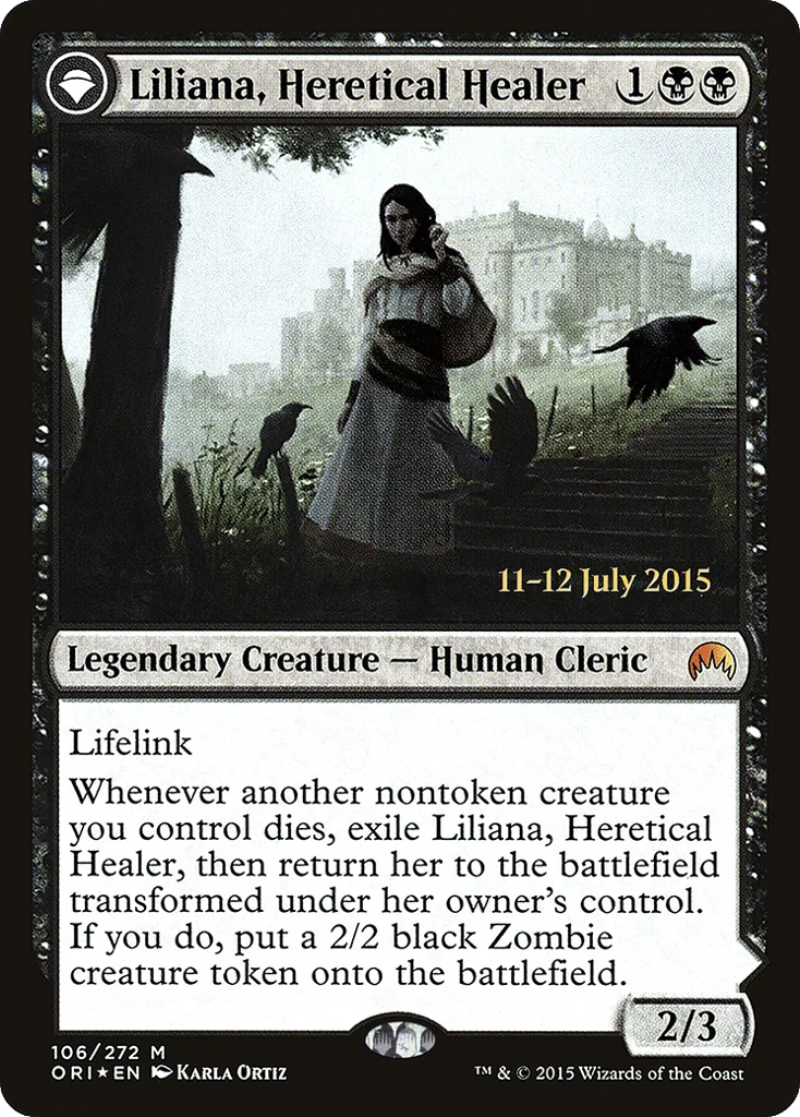 Liliana, Heretical Healer // Liliana, Defiant Necromancer · Magic Origins Promos