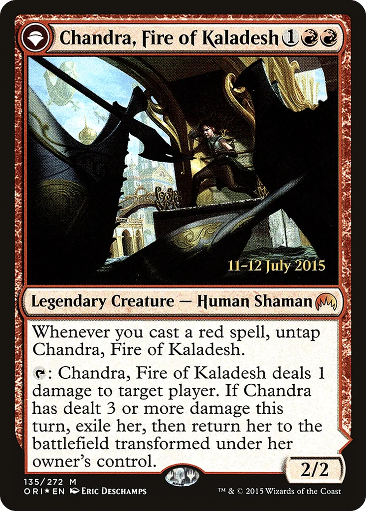 Chandra, Fire of Kaladesh // Chandra, Roaring Flame · Magic Origins Promos
