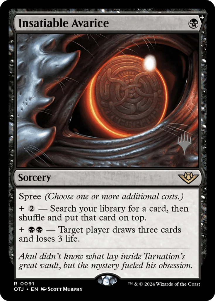 Insatiable Avarice · Outlaws of Thunder Junction Promos