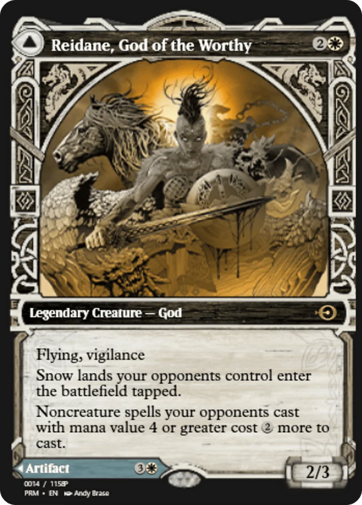 Reidane, God of the Worthy // Valkmira, Protector's Shield · Magic Online Promos