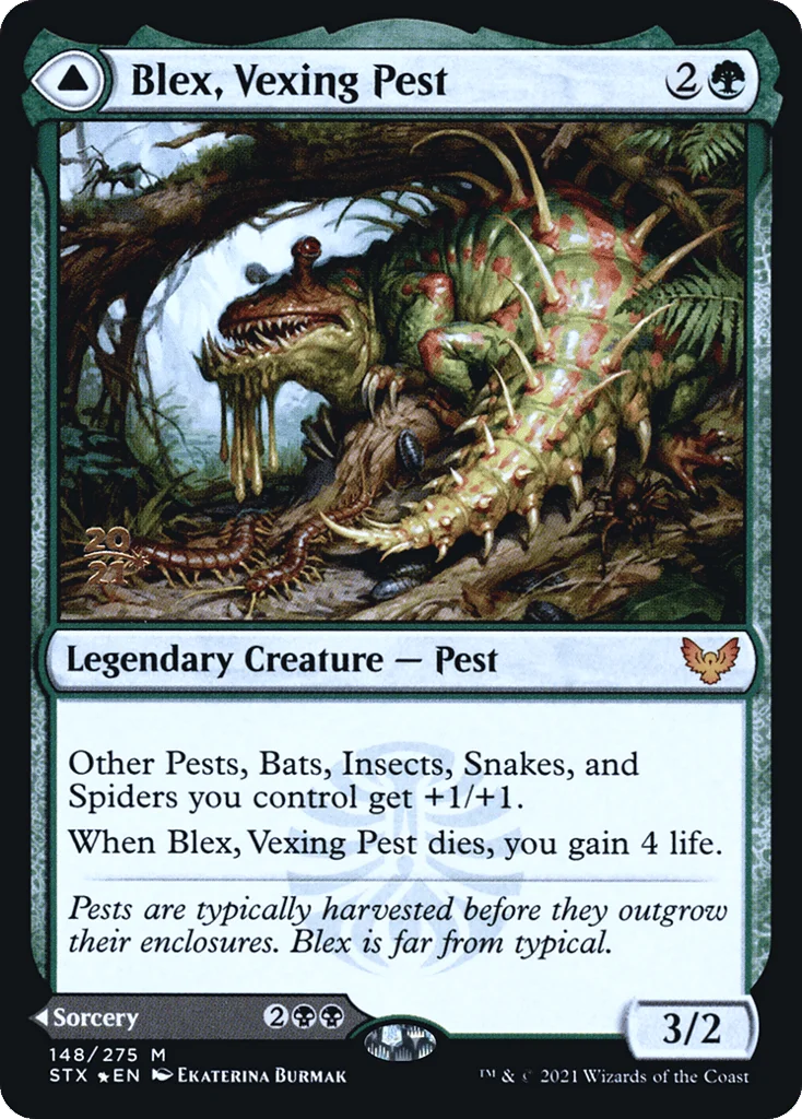 Blex, Vexing Pest // Search for Blex · Strixhaven: School of Mages Promos