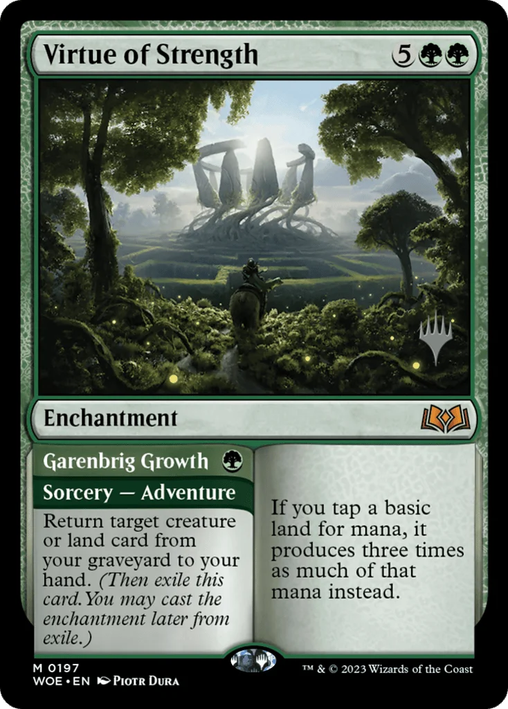 Virtue of Strength // Garenbrig Growth · Wilds of Eldraine Promos