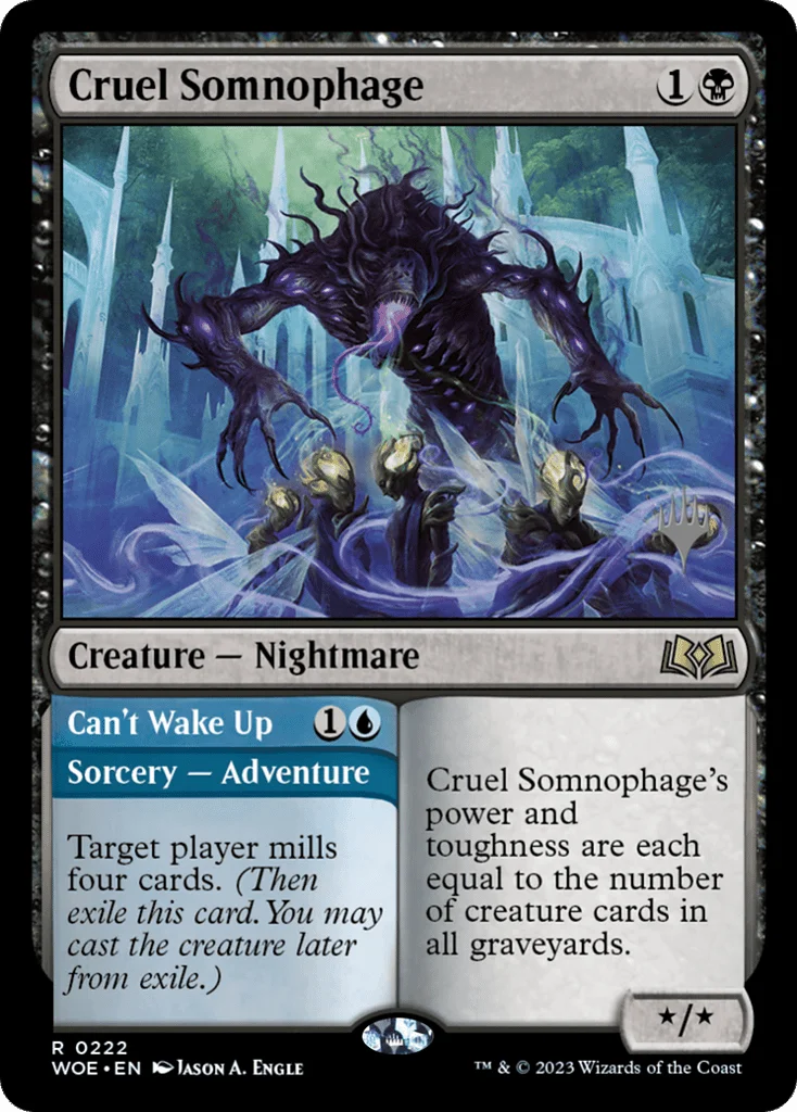 Cruel Somnophage // Can't Wake Up · Wilds of Eldraine Promos