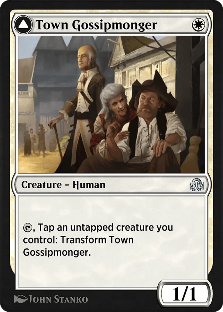 Town Gossipmonger // Incited Rabble · Shadows over Innistrad Remastered
