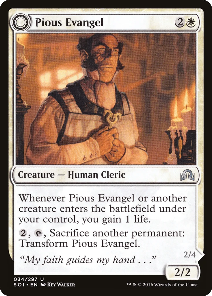 Pious Evangel // Wayward Disciple · Shadows over Innistrad