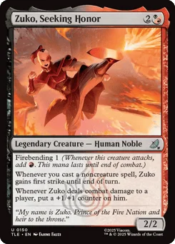 Zuko, Seeking Honor