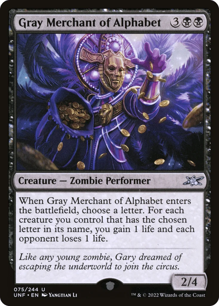 Gray Merchant of Alphabet · Unfinity